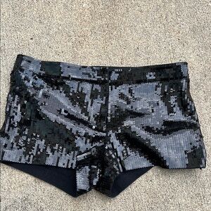 Express Sequin Black Women's Shorts